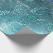 Abstracte bladeren en strijklichten op groen cadeaupapier (Hoek)