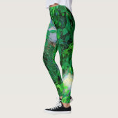 abstracte bladeren groen leggings (Links)