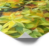 Abstracte bladeren groene Waterverf stijl kunst Poster (Hoek)