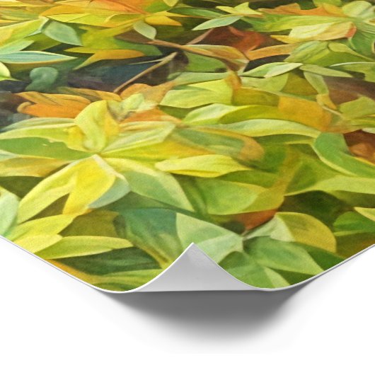 Abstracte bladeren groene Waterverf stijl kunst Poster (Hoek)