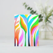 Abstracte bladeren in veelkleurige pastels briefkaart (Staand voorkant)