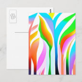 Abstracte bladeren in veelkleurige pastels briefkaart (Voorkant / Achterkant)