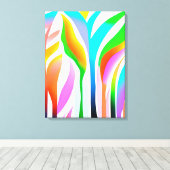 Abstracte bladeren in veelkleurige pastels canvas afdruk (Insitu (Houten vloer))