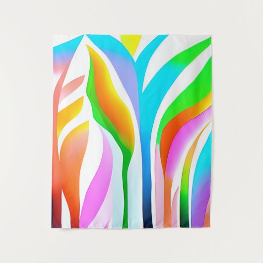 Abstracte bladeren in veelkleurige pastels wandkleed (Voorkant)