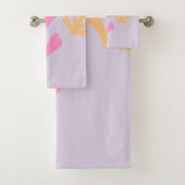 Abstracte bladeren knippen vormen Paarse Bad Handdoek (Insitu)