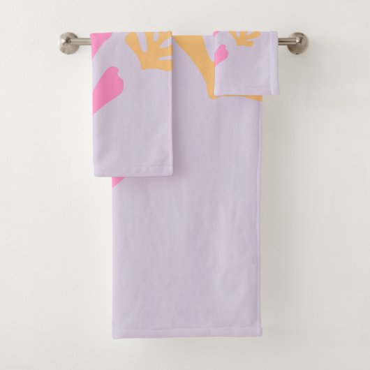 Abstracte bladeren knippen vormen Paarse Bad Handdoek (Insitu)