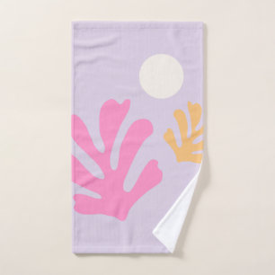 Abstracte bladeren knippen vormen Paarse Bad Handdoek