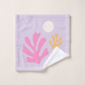 Abstracte bladeren knippen vormen Paarse Bad Handdoek (Wasdoekje)