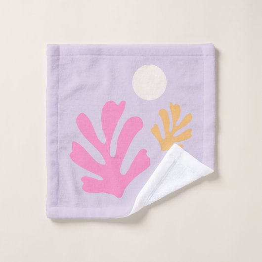 Abstracte bladeren knippen vormen Paarse Bad Handdoek (Wasdoekje)