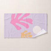 Abstracte bladeren knippen vormen Paarse Bad Handdoek (Handdoek)