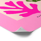 Abstracte bladeren minimalistische roze Sinaasappe Poster (Hoek)