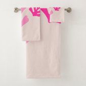 Abstracte bladeren roze Sinaasappel moderne vormen Bad Handdoek (Insitu)