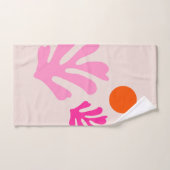 Abstracte bladeren roze Sinaasappel moderne vormen Bad Handdoek (Handdoek)