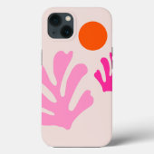 Abstracte bladeren roze Sinaasappel moderne vormen Case-Mate iPhone Case (Achterkant)