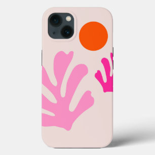 Abstracte bladeren roze Sinaasappel moderne vormen Case-Mate iPhone Case