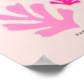 Abstracte bladeren roze Sinaasappel moderne vormen Poster (Hoek)