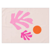 Abstracte bladeren roze Sinaasappel moderne vormen Tafelkleed (Voorkant (Horizontaal))