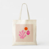 Abstracte bladeren roze Sinaasappel moderne vormen Tote Bag (Achterkant)