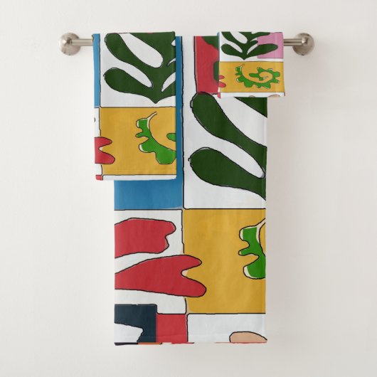 Abstracte bladeren, tekst toevoegen bad handdoek (Insitu)