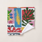 Abstracte bladeren, tekst toevoegen bad handdoek (Wasdoekje)