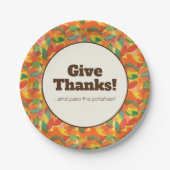 Abstracte bladeren Thanksgiving Papieren Bordje (Voorkant)