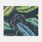 Abstracte bladeren: veelhoekige lijn naadloos. fleece deken (Voorkant (Horizontaal))