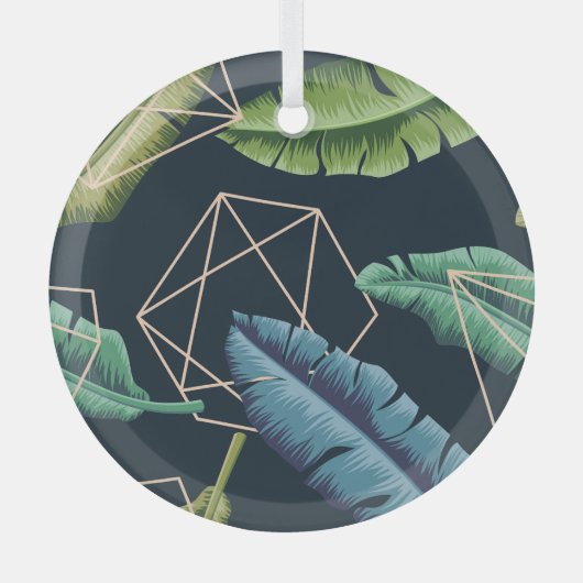 Abstracte bladeren: veelhoekige lijn naadloos. glas ornament (Voorkant)