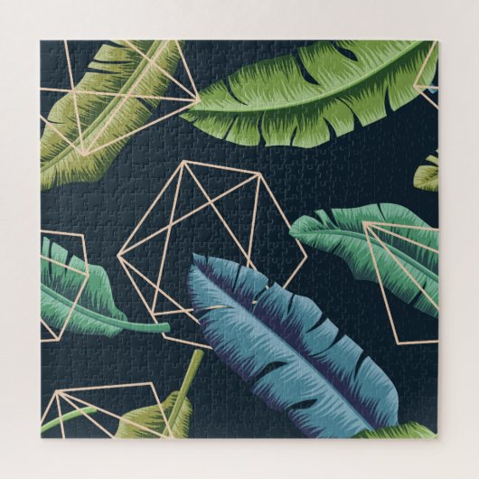 Abstracte bladeren: veelhoekige lijn naadloos. legpuzzel (Verticaal)