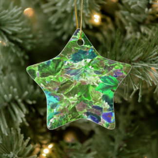 Abstracte bladeren Vloeiend groen Keramisch Ornament