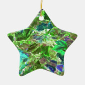 Abstracte bladeren Vloeiend groen Keramisch Ornament (Voorkant)