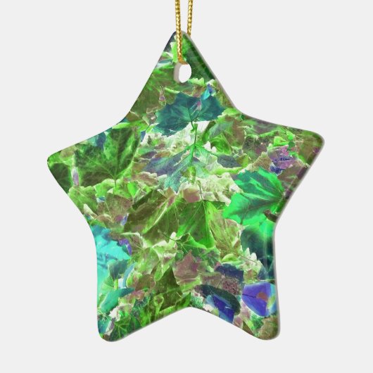 Abstracte bladeren Vloeiend groen Keramisch Ornament (Links)