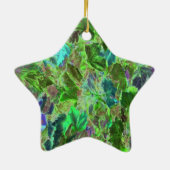 Abstracte bladeren Vloeiend groen Keramisch Ornament (Achterkant)