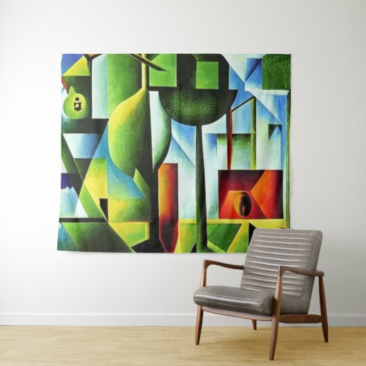 Abstracte bladeren wandkleed (In Situ (horizontaal))