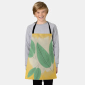 Abstracte Bladgroen Geel Illustratie Schort (Gedragen)