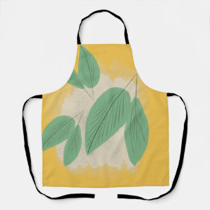 Abstracte Bladgroen Geel Illustratie Schort