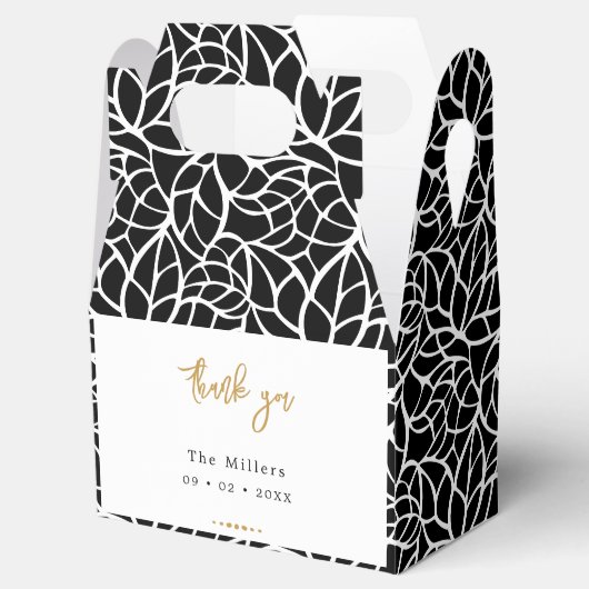 Abstracte bladpatroongunstbox bedankdoosjes (Geopend)