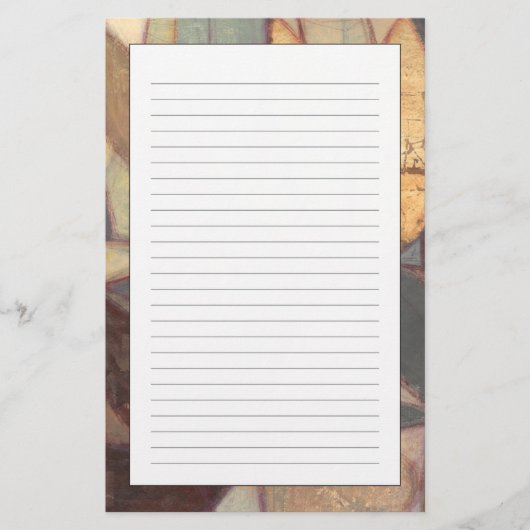 Abstracte bladschilderij van Floral door Norman Wy Briefpapier (Voorkant)