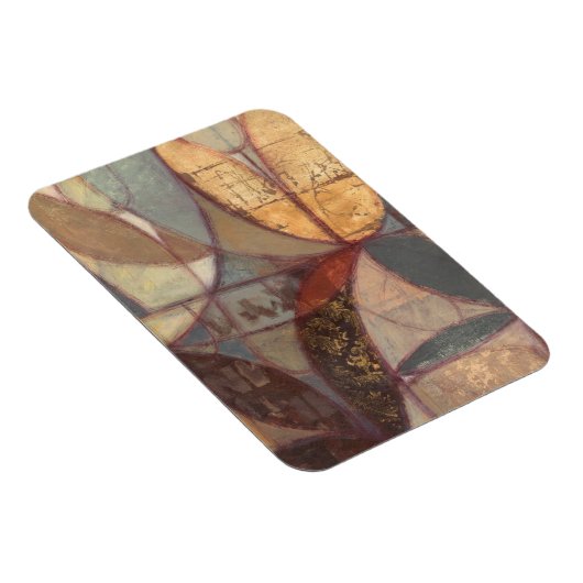 Abstracte bladschilderij van Floral door Norman Wy Magneet (Rechterzijde)