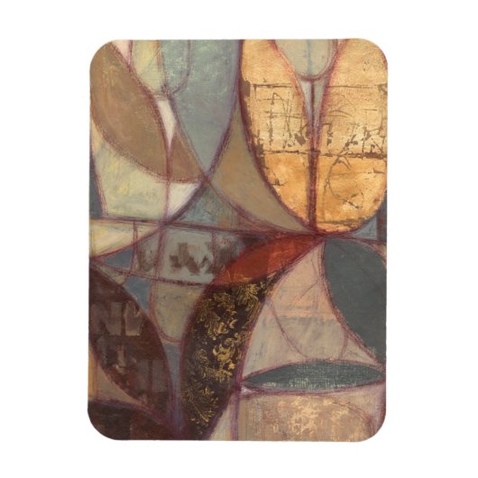 Abstracte bladschilderij van Floral door Norman Wy Magneet (Verticaal)