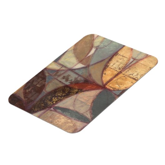 Abstracte bladschilderij van Floral door Norman Wy Magneet (Linkerzijde)