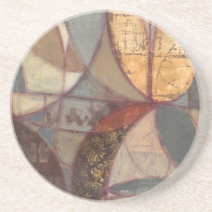 Abstracte bladschilderij van Floral door Norman Wy Zandsteen Onderzetter