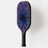 Abstracte blauw blauw blaast pickleball paddle (Links)