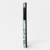 Abstracte blauw bruine bloemen Case-Mate iPhone case (Achterkant/links)