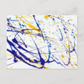 Abstracte blauw- en gele schildpad briefkaart (Voorkant)