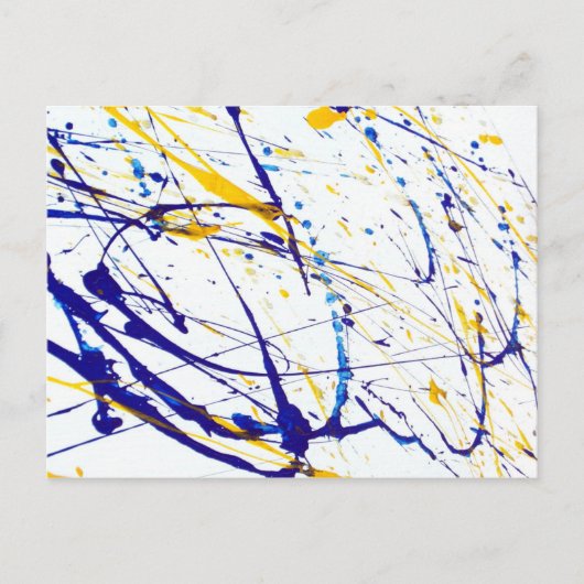 Abstracte blauw- en gele schildpad briefkaart (Voorkant)