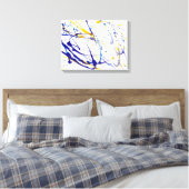 Abstracte blauw- en gele schildpad canvas afdruk (Insitu (Slaapkamer))