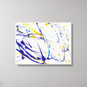 Abstracte blauw- en gele schildpad canvas afdruk (Voorkant)