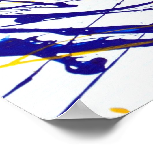 Abstracte blauw- en gele schildpad poster (Hoek)