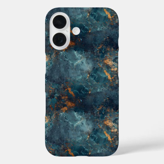 Abstracte blauw en gouden verftextuur Case-Mate iPhone case (Achterkant)
