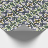 Abstracte Blauw en Groene Blauwe Kleur Craft of Ca Cadeaupapier (Hoek)